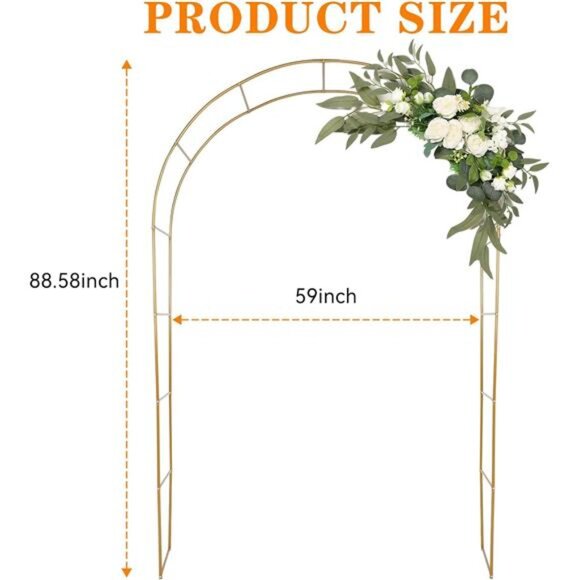 7.8ft Backdrop Stand-Balloon Arch Kit,Stable BalloonArch Frame,Metal WeddingArch - Picture 7 of 8